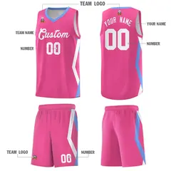 Pink Side Rhombus Graffiti Pattern Basketball Jersey 5