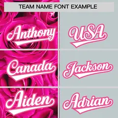 Pink Silver Rose Print Split Baseball Jersey 3
