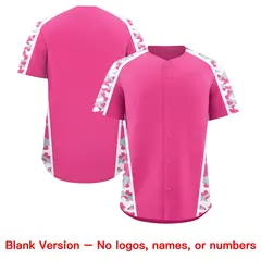 Pink Silver Side Camo Baseball Jersey 7