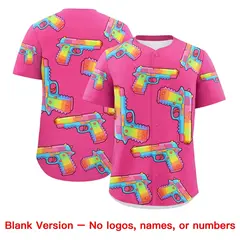 Pink Silver Sugar-Coated Firepower Graffiti Baseball Jersey 4