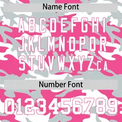 Pink Silver White Camo Gradient Fashion Baseball Jersey 4