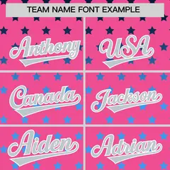 Pink Silver White Raglan Star Print Baseball Jersey 3