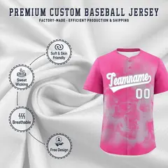 Pink Silver White Skeleton Graffiti Baseball Jersey 4