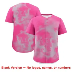 Pink Silver White Skeleton Graffiti Baseball Jersey 8