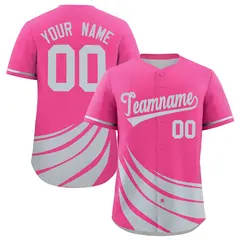 Pink Silver Wind Mark Graffiti Baseball Jersey 1