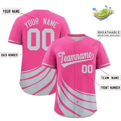 Pink Silver Wind Mark Graffiti Baseball Jersey 2