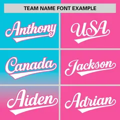 Pink Sky Blue Half Gradient Authentic Baseball Jersey 3