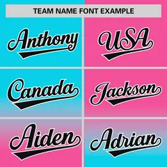 Pink Sky Blue Symmetrical Gradient Authentic Baseball Jersey 3