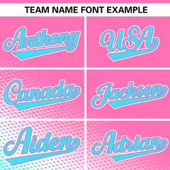 Pink Sky Blue Tiny Spot Gradient Authentic Baseball Jersey 3