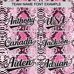 Pink Snakeskin Pattern Sleeveless Baseball Jersey 3