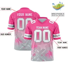Pink Star Gradient Flag Football Jersey 2