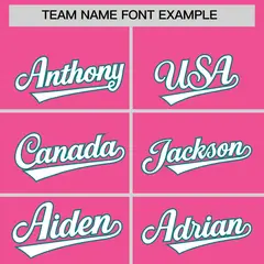 Pink Teal Thick Striped Star Pattern Baseball Jersey 3