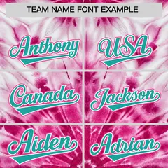 Pink Tie-Dye Graffiti Authentic Baseball Jersey 3
