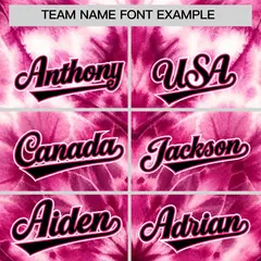Pink Tie-Dye Graffiti Authentic Baseball Jersey 3