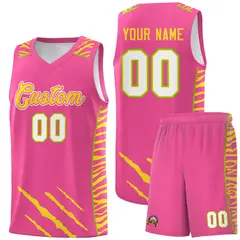 Pink Tiger Claw Pattern Basketball Jersey Sports Uniform 1