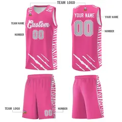 Pink Tiger Claw Pattern Basketball Jersey Sports Uniform 5