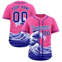 Pink Wave Graffiti Baseball Jersey 1