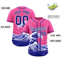 Pink Wave Graffiti Baseball Jersey 2