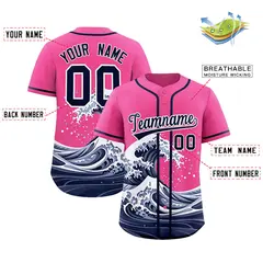 Pink Wave Graffiti Baseball Jersey 2