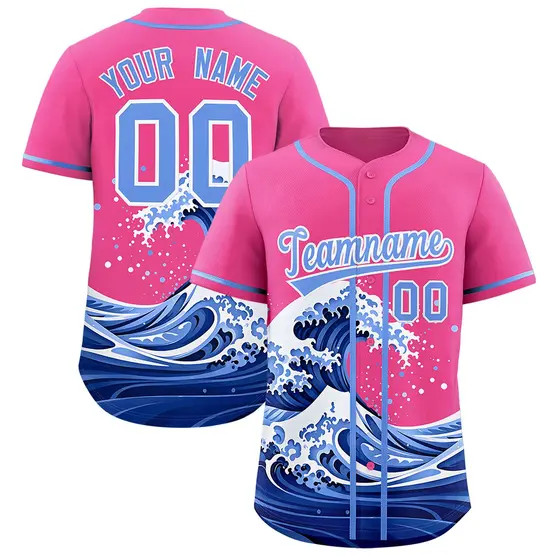 Pink Wave Graffiti Baseball Jersey