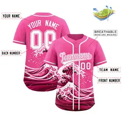 Pink Wave Graffiti Baseball Jersey 2