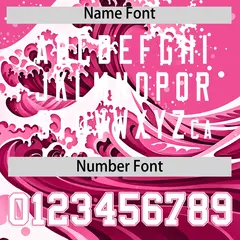 Pink Wave Graffiti Baseball Jersey 4