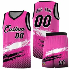 Pink White and Black Graffiti Basketball Jersey 1