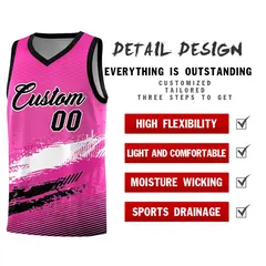 Pink White and Black Graffiti Basketball Jersey 2