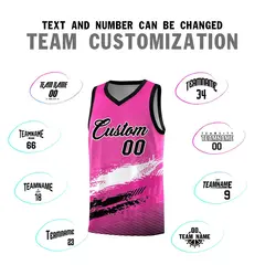 Pink White and Black Graffiti Basketball Jersey 4