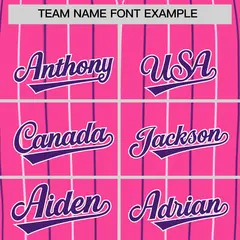 Pink White and Purple Bi-Color Stripes Baseball Jersey 3