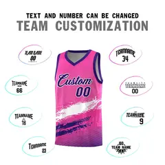 Pink White and Purple Graffiti Basketball Jersey 4
