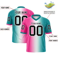 Pink White-Aqua Gradient Fashion Authentic Football Jersey 2