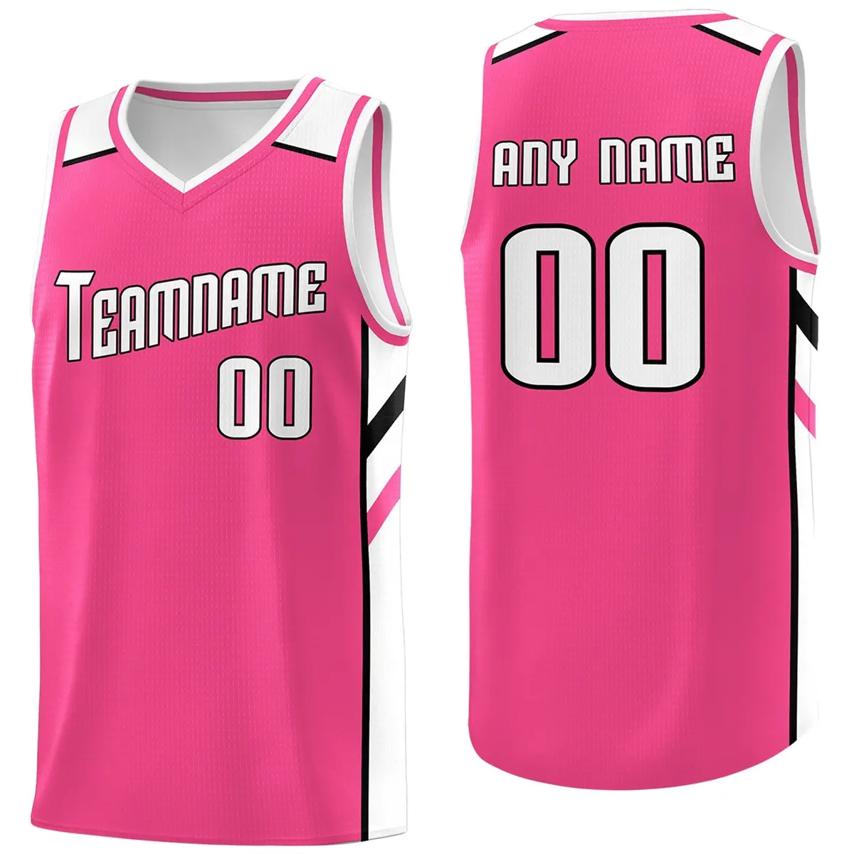 Pink-White Basketball Jersey