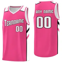 Pink-White Basketball Jersey