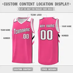 Pink-White Basketball Jersey 2