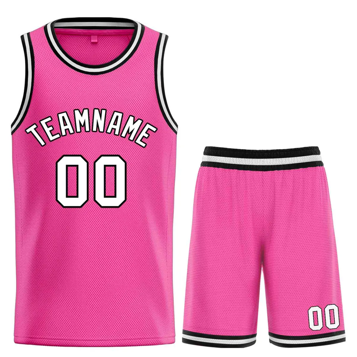 Pink White-Black Bull Classic Sets Basketball Jersey