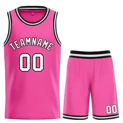 Pink White-Black Bull Classic Sets Basketball Jersey