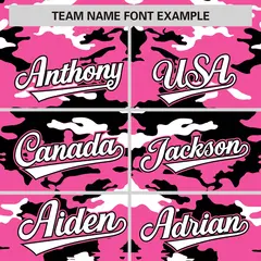 Pink White Black Camo Authentic Baseball Jersey 3