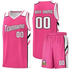 Pink White-Black Classic Sets Basketball Jersey