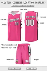 Pink White-Black Classic Sets Basketball Jersey 2