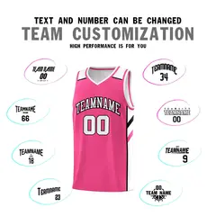 Pink White-Black Classic Sets Basketball Jersey 4