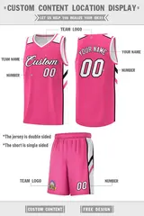 Pink White-Black Classic Sets Basketball Jersey 2