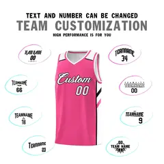 Pink White-Black Classic Sets Basketball Jersey 4
