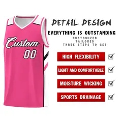 Pink White-Black Classic Sets Basketball Jersey 5