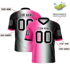 Pink White-Black Gradient Fashion Authentic Football Jersey 2