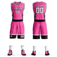 Pink White-Black Graffiti Lightning Basketball Jersey