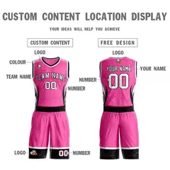 Pink White-Black Graffiti Lightning Basketball Jersey 3