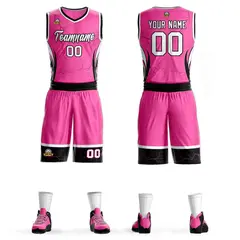 Pink White-Black Graffiti Lightning Basketball Jersey