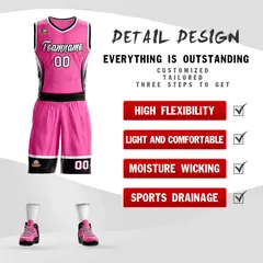 Pink White-Black Graffiti Lightning Basketball Jersey 2