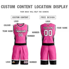 Pink White-Black Graffiti Lightning Basketball Jersey 3